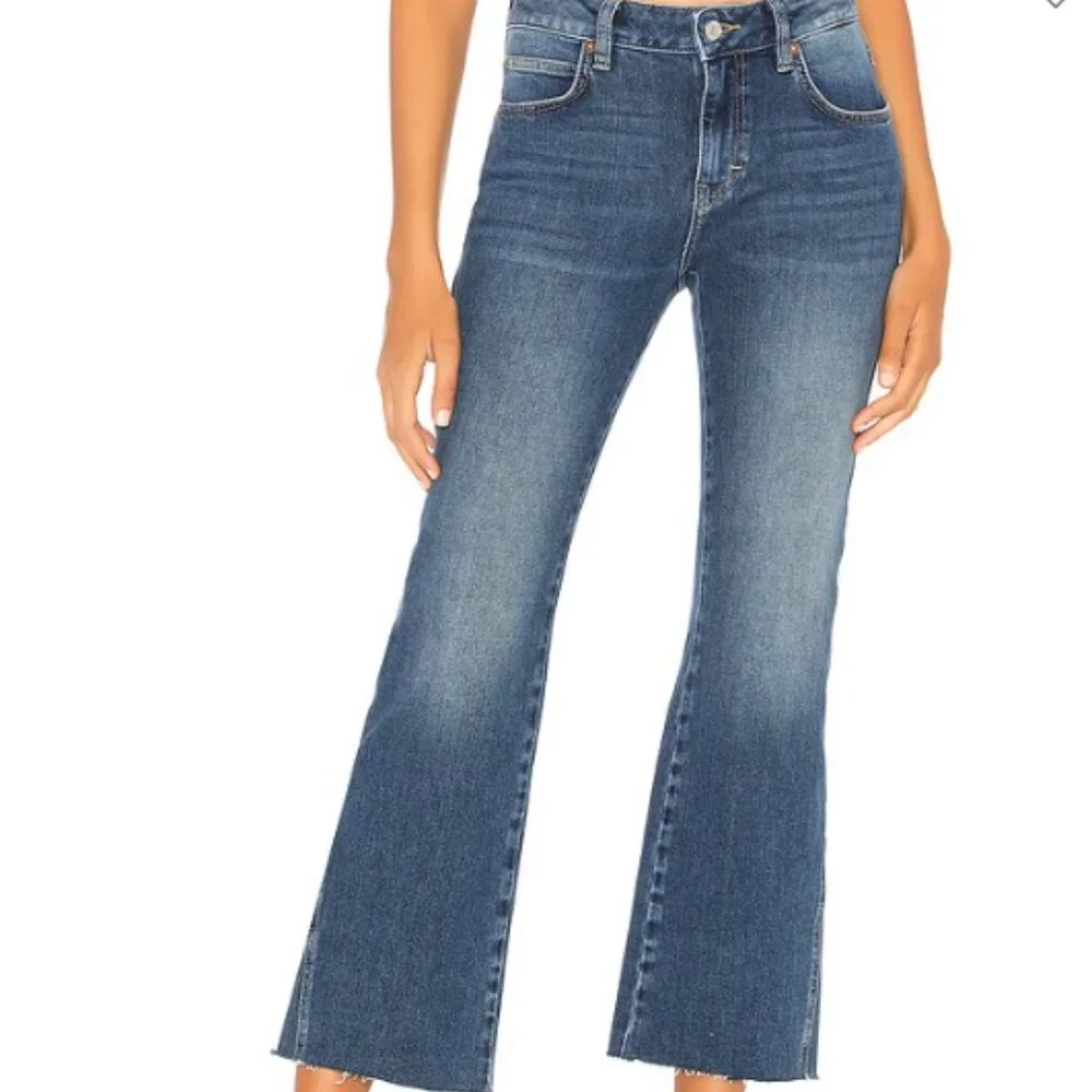 FREE PEOPLE NEW RITA Cropped Flare Jean Pant 25